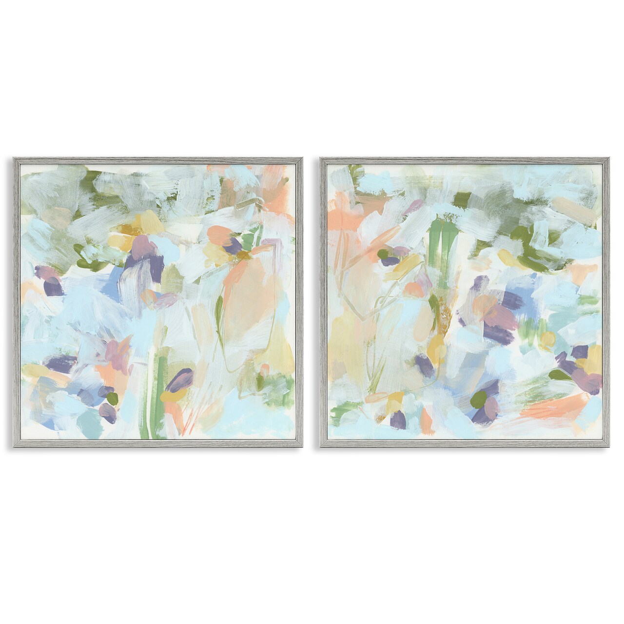 Stupell Industries Pastel Abstract Expressions 2pc Framed Giclee Wall Art Set Design by June Erica Vess